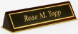 PFDR2912 - Piano Finish Desk Sign with Rosewood Holder 2" x 9.5"